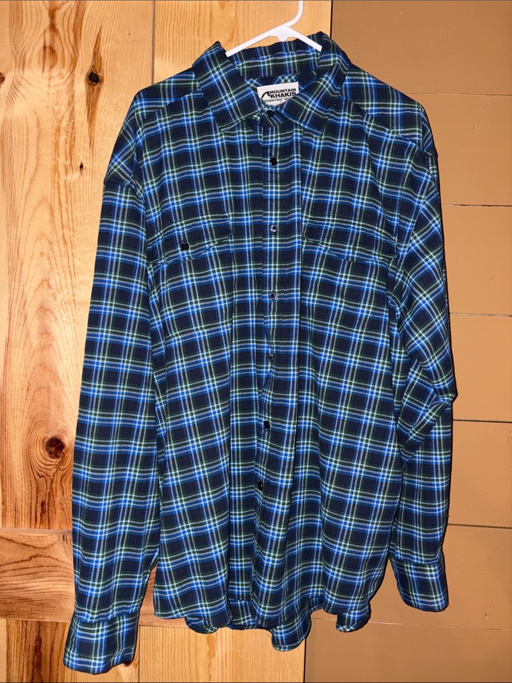 Mountain Khakis Blue and Green Plaid Button-Down Shirt